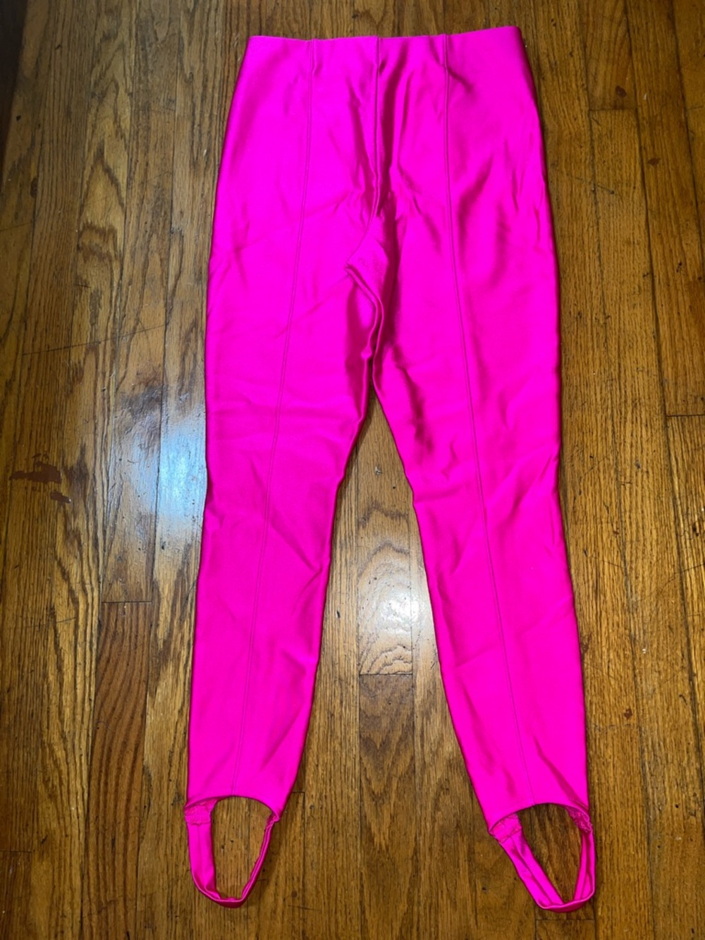Good American Hot Pink Shiny Stirrup Pants Size 4 - Picture 7 of 8